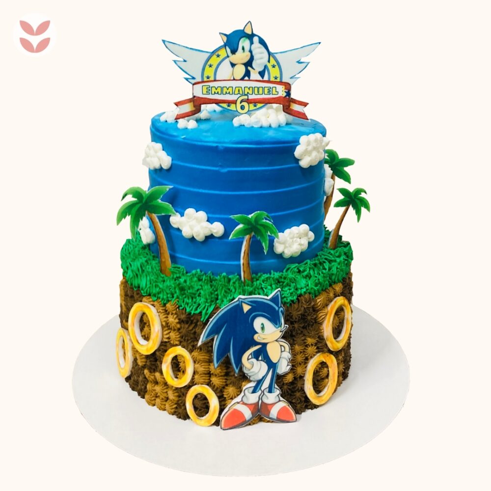 Torta Cumpleaños Sonic En Crema Suave
