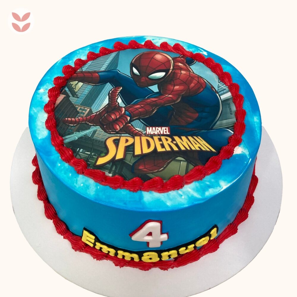 Torta Cumpleaños Spider-Man En Crema Suave